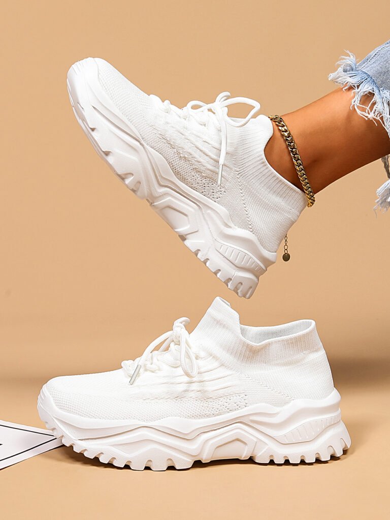 Shunnian model 6008 white knit sneaker, size 36-44
