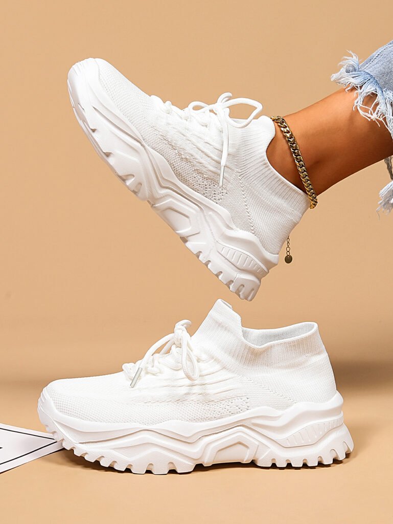 Shunnian model 6008 white knit sneaker, size 36-44